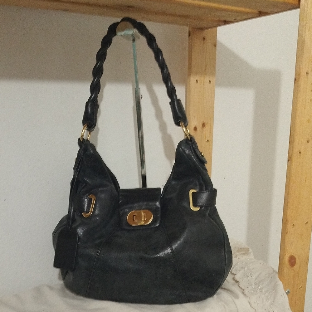 Badgley Mischka Black Leather Hobo